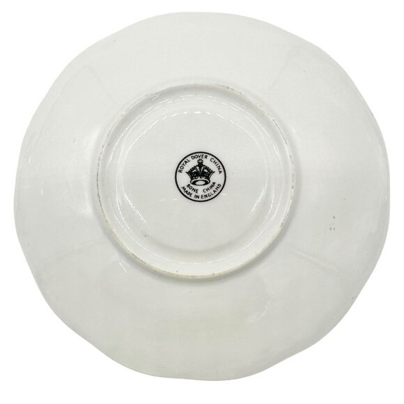 Royal Dover China Bone China Teacup w Saucer White Purple Violets Gold England - Picture 10 of 10